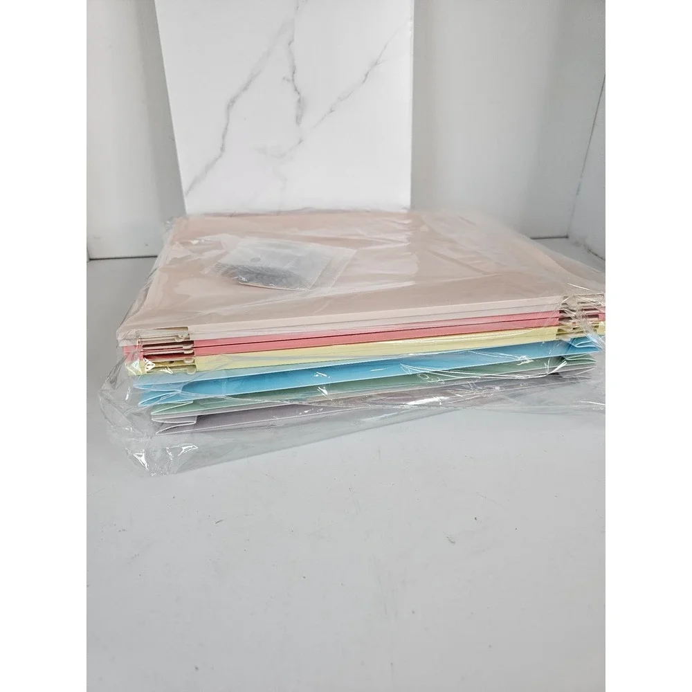 6 Pack Pastel Hanging File Folders Letter Size 2 Inch Expandable Plastic 1/5 Tab